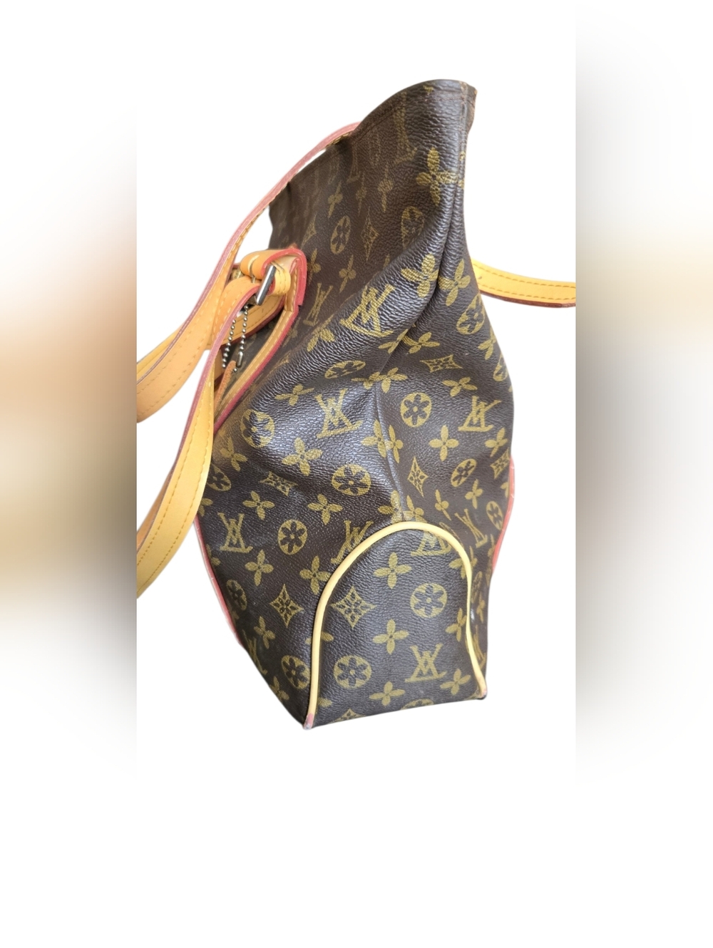 Monogram Canvas Leather-Trim Tote - Brown/Tan - Picture 2 of 11